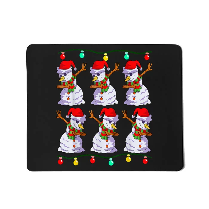 Cute 6 Dabbing Snowman Christmas Lights Xmas Mousepad