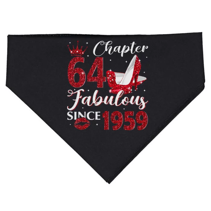 Chapter 64 Fabulous Since 1959 64Th Birthday Gift For Women USA-Made Doggie Bandana