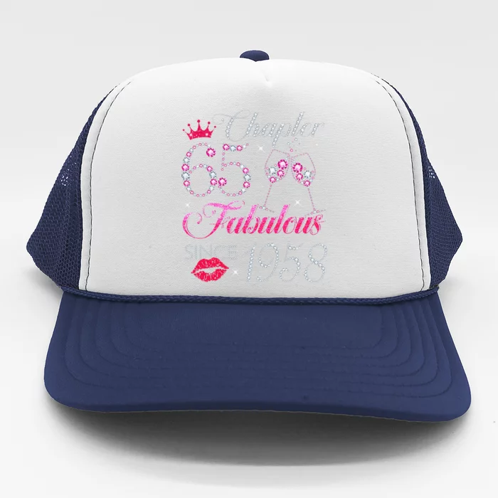 Chapter 65 Fabulous Since 1958 65Th Birthday Gift For Women Trucker Hat