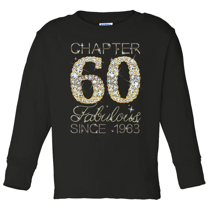 Chapter 60 Fabulous Since 1963 60th Birthday Queen Diamond Toddler Long Sleeve Shirt