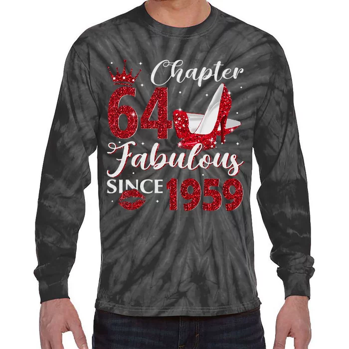 Chapter 64 Fabulous Since 1959 64Th Birthday Gift For Women Tie-Dye Long Sleeve Shirt