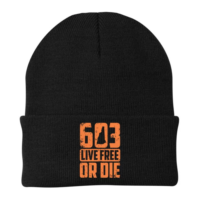 Cool 603 Live Free Or Die Funny New Hampshire Patriot Gift Knit Cap Winter Beanie