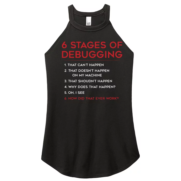 Coding 6 Stages Of Debugging Bug Computer Programmer Women’s Perfect Tri Rocker Tank