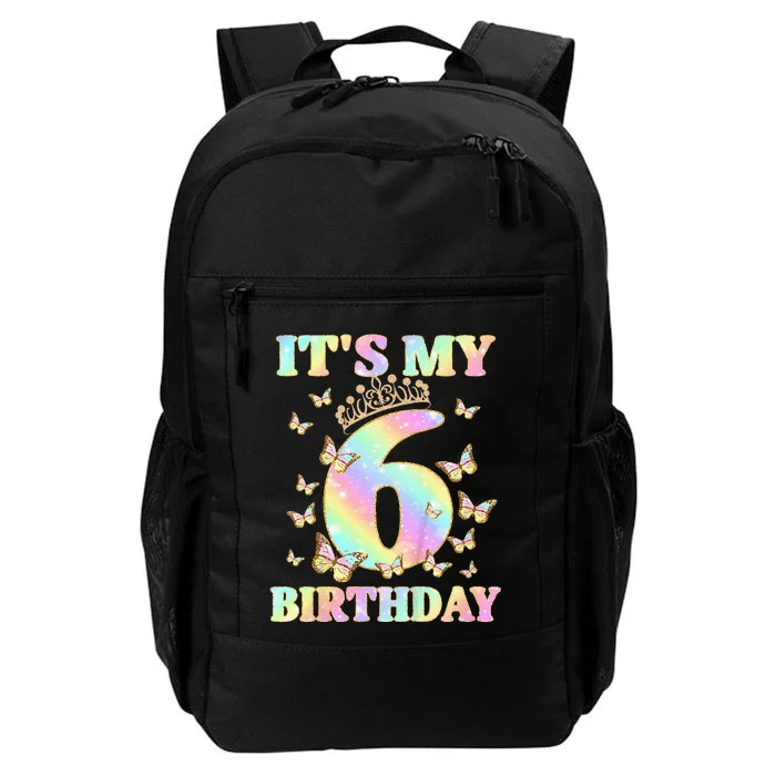 Cute 6 Years Old Girl Funny Butterfly Its My 6th Birthday Daily Commute Backpack