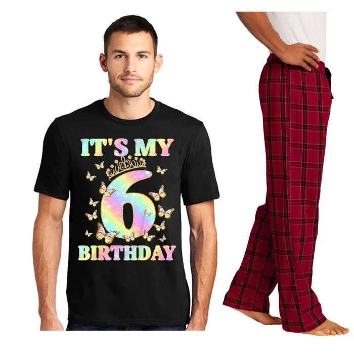 Cute 6 Years Old Girl Funny Butterfly Its My 6th Birthday Pajama Set