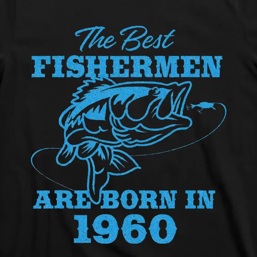 Cute 63 Year Old Fisherman Fishing 1960 63rd Birthday T-Shirt