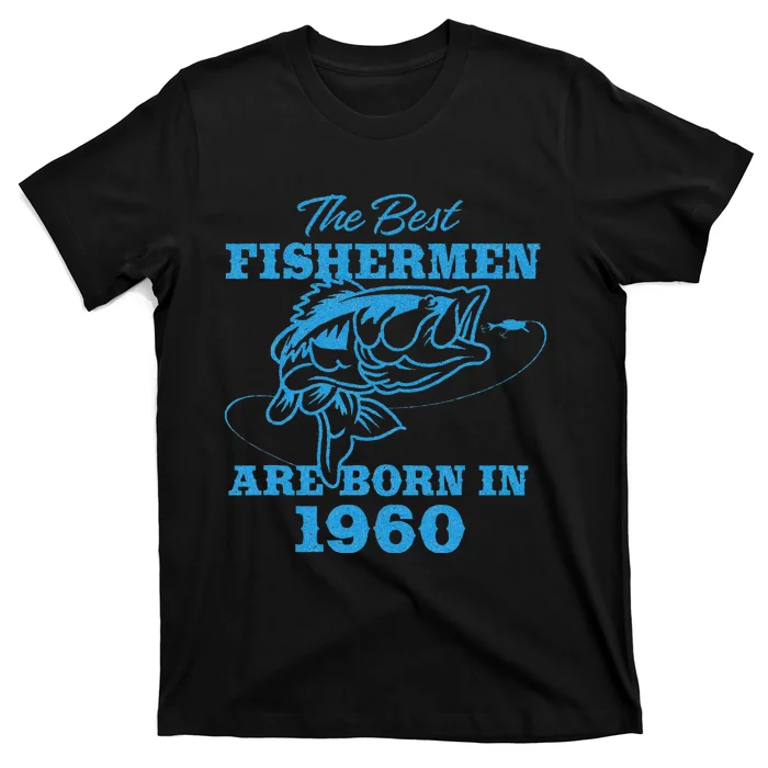 Cute 63 Year Old Fisherman Fishing 1960 63rd Birthday T-Shirt