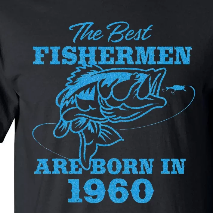 Cute 63 Year Old Fisherman Fishing 1960 63rd Birthday Tall T-Shirt