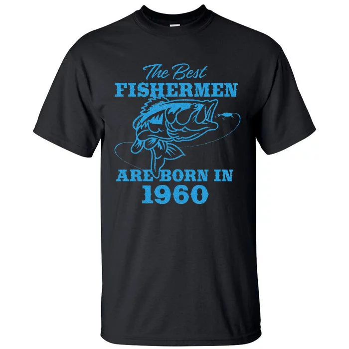 Cute 63 Year Old Fisherman Fishing 1960 63rd Birthday Tall T-Shirt