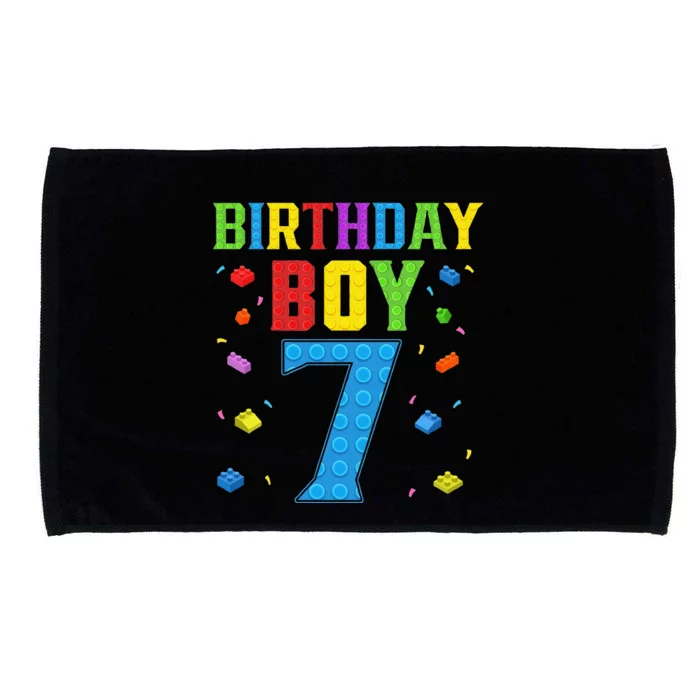 Cute 7th Birthday Gift 7 Years Old Block Buildingss Microfiber Hand Towel