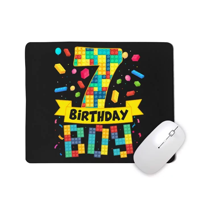 Cute 7th Birthday Gift 7 Years Old Block Building S Mousepad