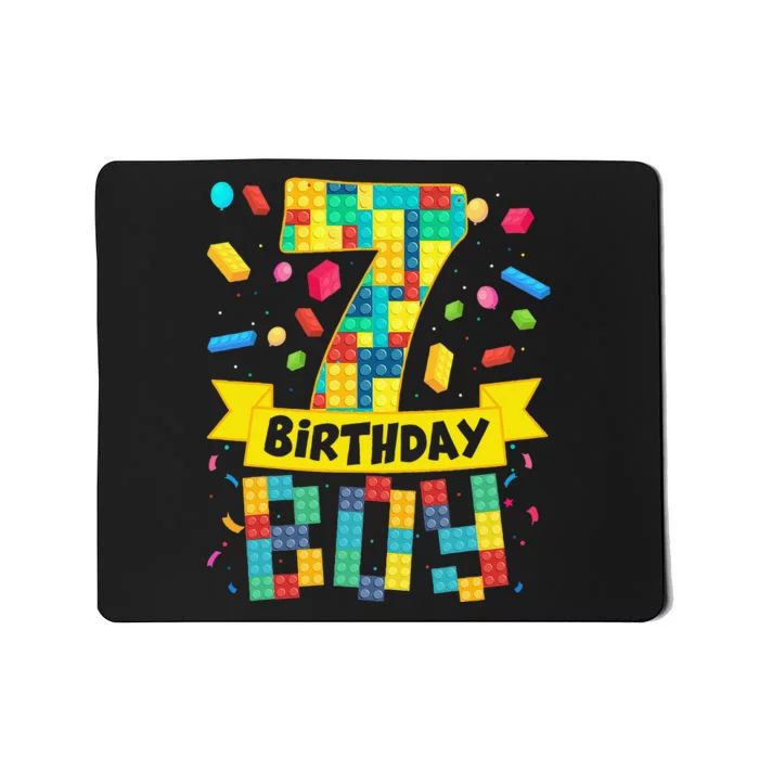 Cute 7th Birthday Gift 7 Years Old Block Building S Mousepad