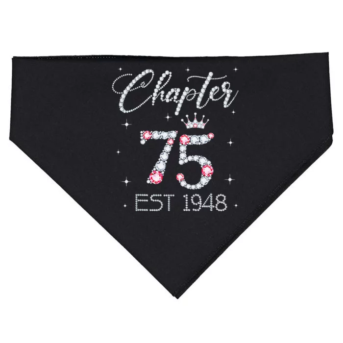 Chapter 75 EST 1948 75Th Birthday Gift For Women Ladies USA-Made Doggie Bandana