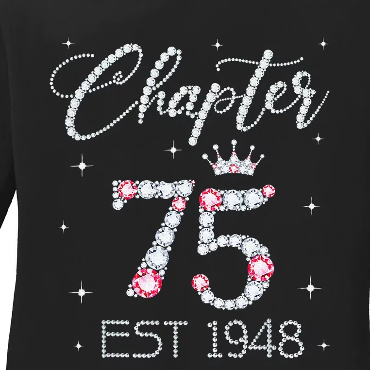 Chapter 75 EST 1948 75Th Birthday Gift For Women Ladies Ladies Long Sleeve Shirt