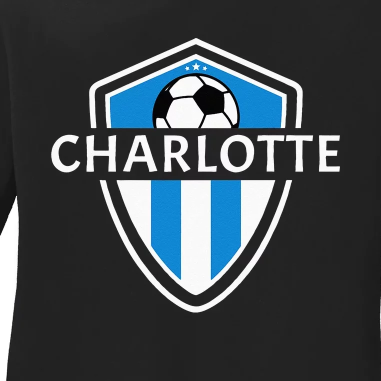 Charlotte 704 Jersey Fan Badge Ladies Long Sleeve Shirt