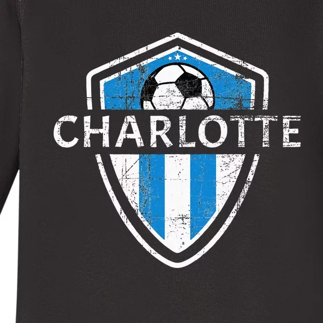 Charlotte 704 Jersey Fan Badge Baby Long Sleeve Bodysuit