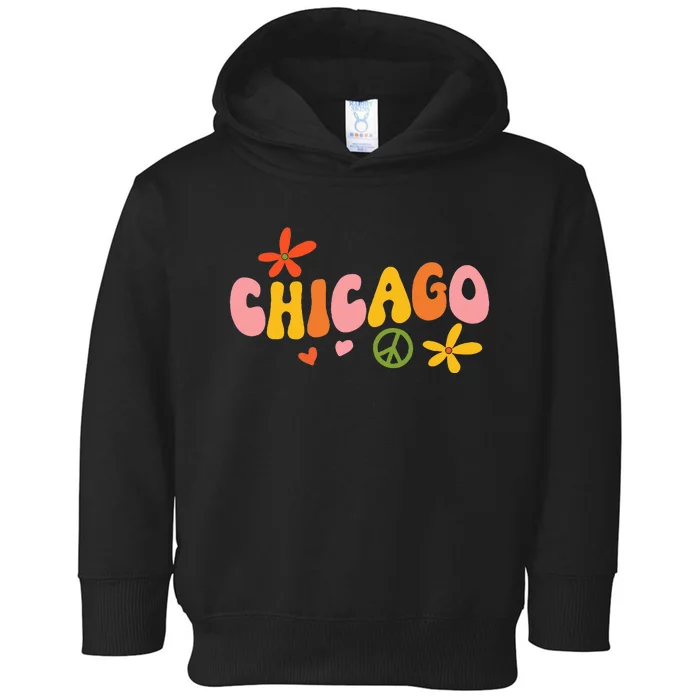 Chicago 70s Retro Hippie Toddler Hoodie