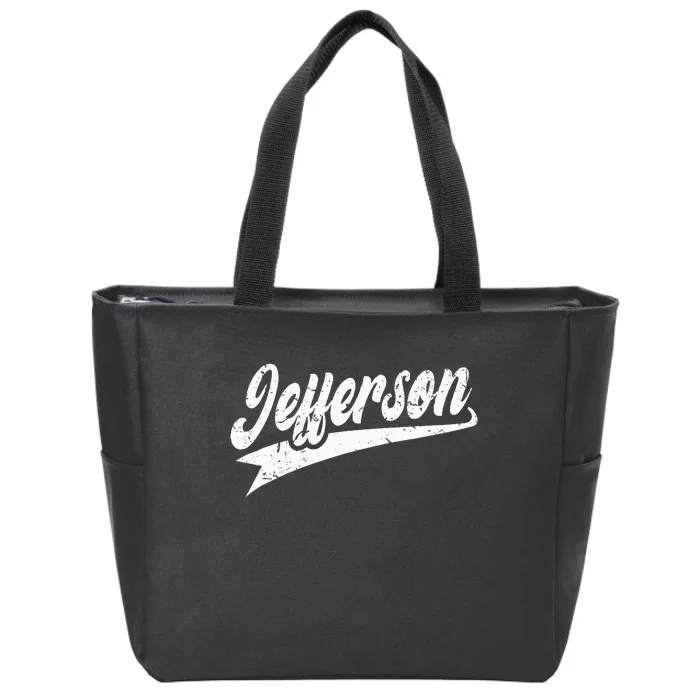 Classic 70s Retro Name Jefferson Zip Tote Bag