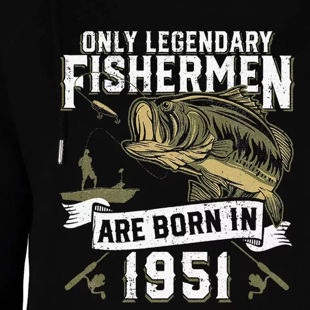 Cute 71 Year Old Fishing Birthday Born 1951 71st Fisherman Gift Womens Funnel Neck Pullover Hood