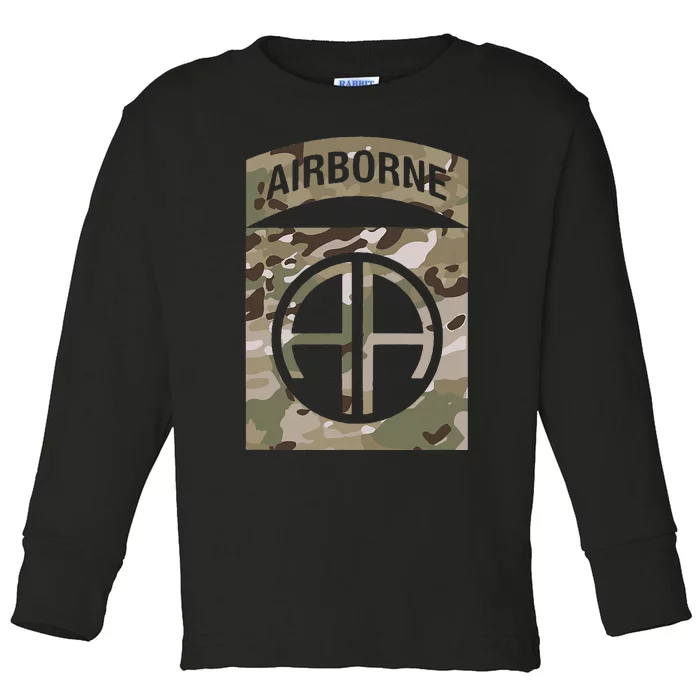 Camo 82nd Airborne Division Ocp Acu Multicam Camouflage Toddler Long Sleeve Shirt