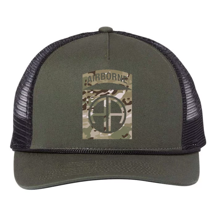 Camo 82nd Airborne Division Ocp Acu Multicam Camouflage Retro Rope Trucker Hat Cap