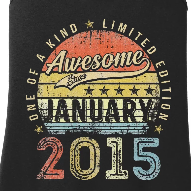 Cute 8th Birthday Gift Awesome Since January 2015 8 Year Old Ladies Essential Tank