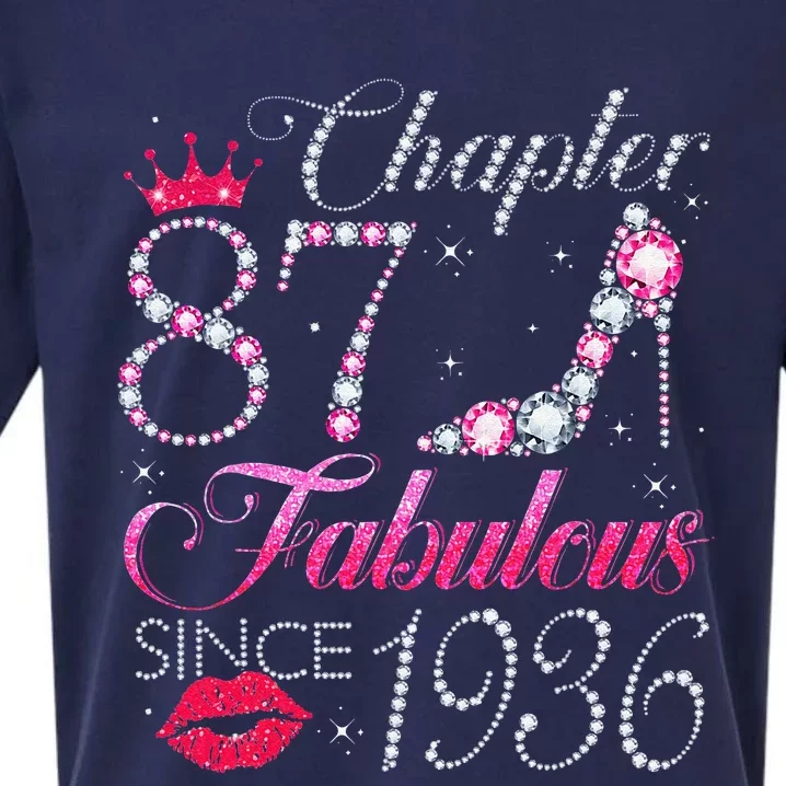 Chapter 87 Fabulous Since 1936 87Th Birthday Gift For Women Sueded Cloud Jersey T-Shirt