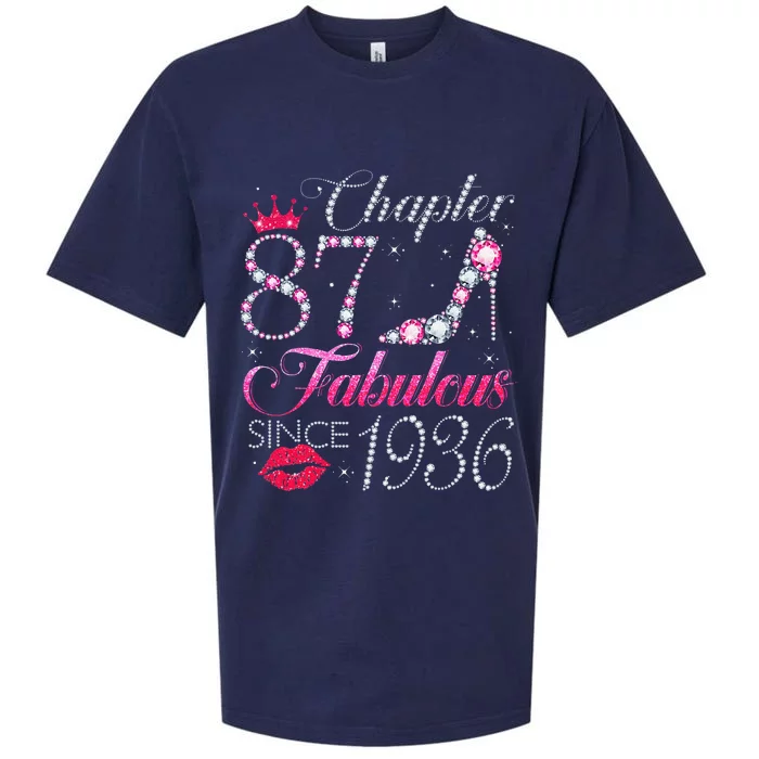 Chapter 87 Fabulous Since 1936 87Th Birthday Gift For Women Sueded Cloud Jersey T-Shirt