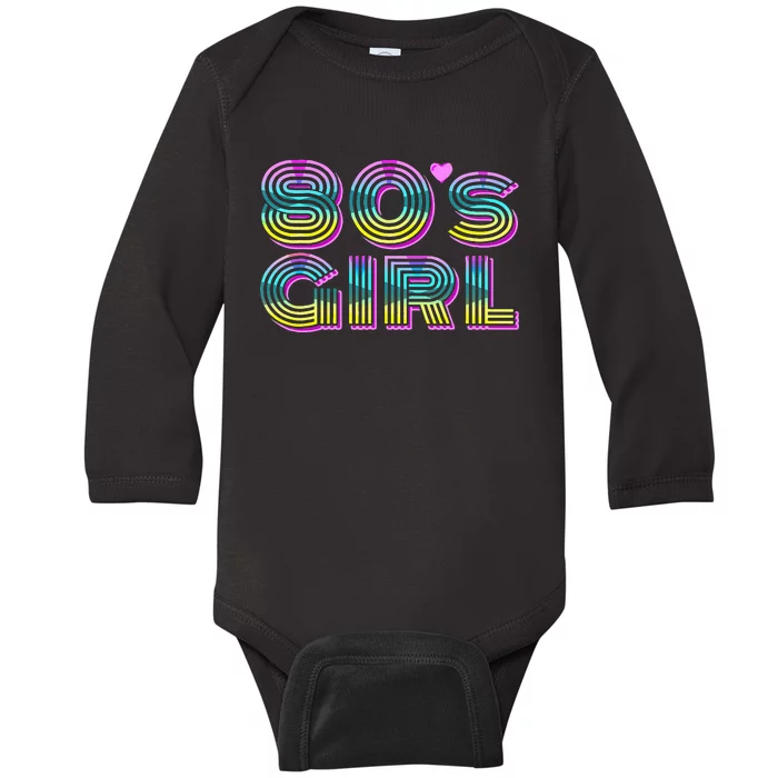 Cool 80's Retro Fashion Throwback Culture Party Lover Baby Long Sleeve Bodysuit