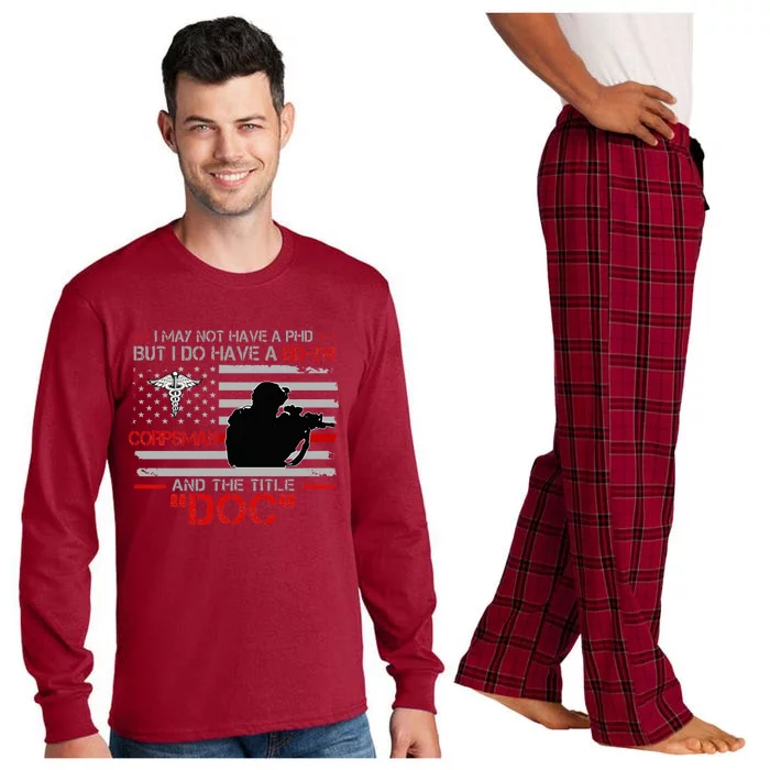 Corpsman 8404 Title Doc DD214 Gift For Corpsman Veteran Long Sleeve Pajama Set