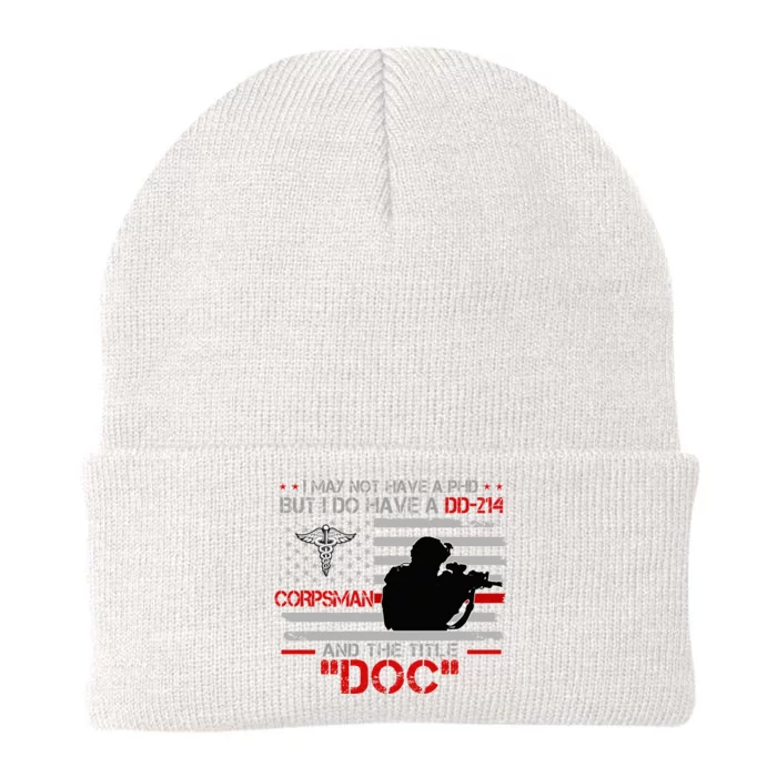 Corpsman 8404 Title Doc DD214 Gift For Corpsman Veteran Knit Cap Winter Beanie