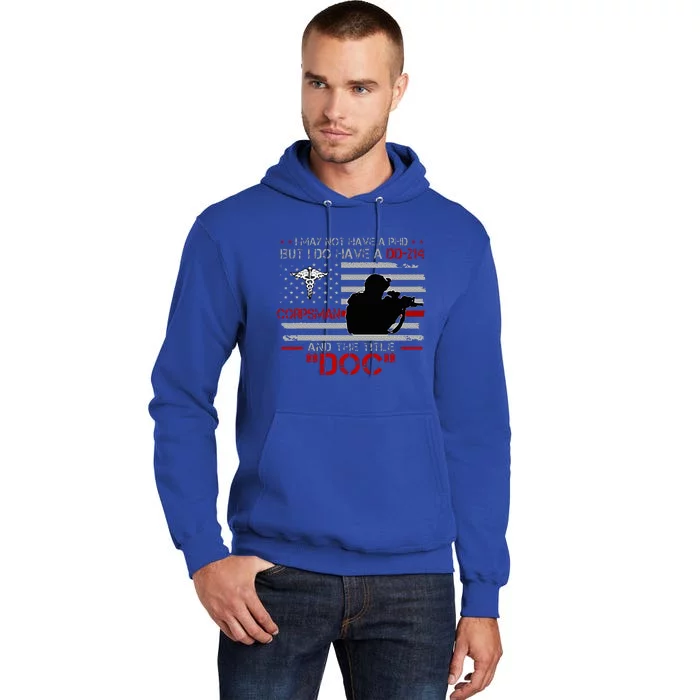 Corpsman 8404  Title Doc DD214  Gift For Corpsman Veteran Tall Hoodie