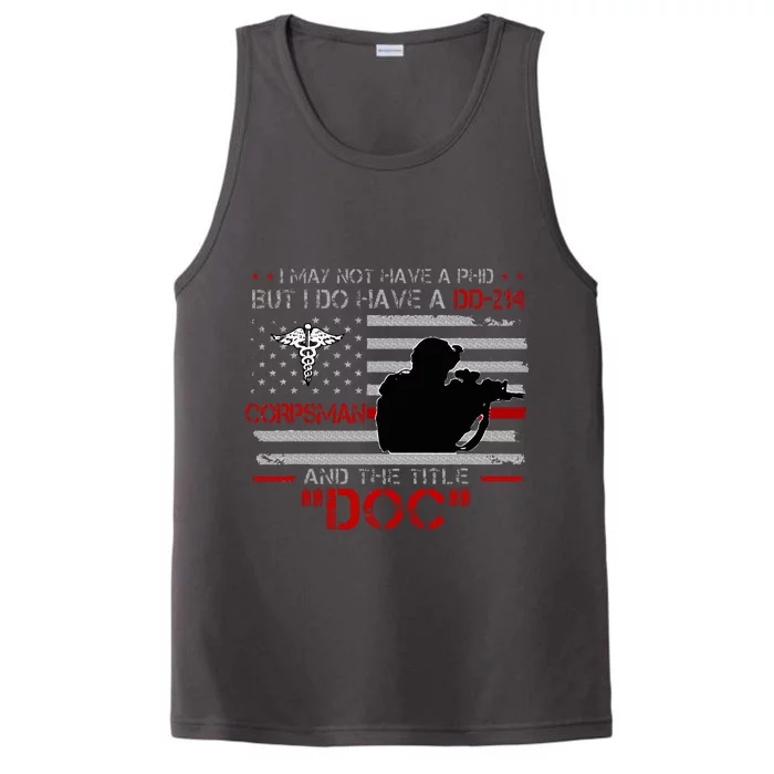 Corpsman 8404  Title Doc DD214  Gift For Corpsman Veteran Performance Tank