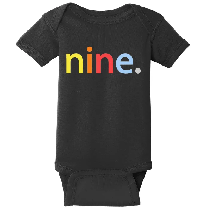 Cool 9th Birthday Gift Nine Years Old &S 9th Bday Baby Bodysuit