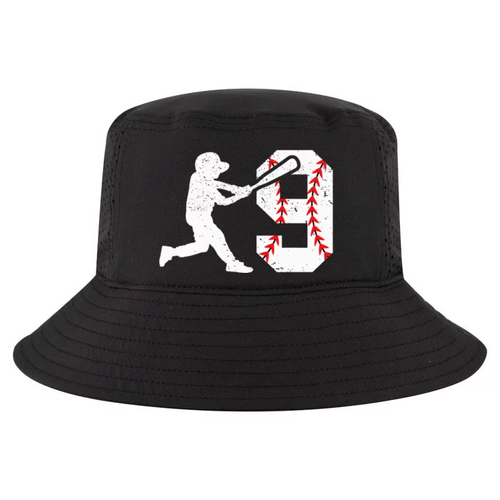 cutes 9th Birthday Baseball Big Number Nine 9 Year Old Cool Comfort Performance Bucket Hat