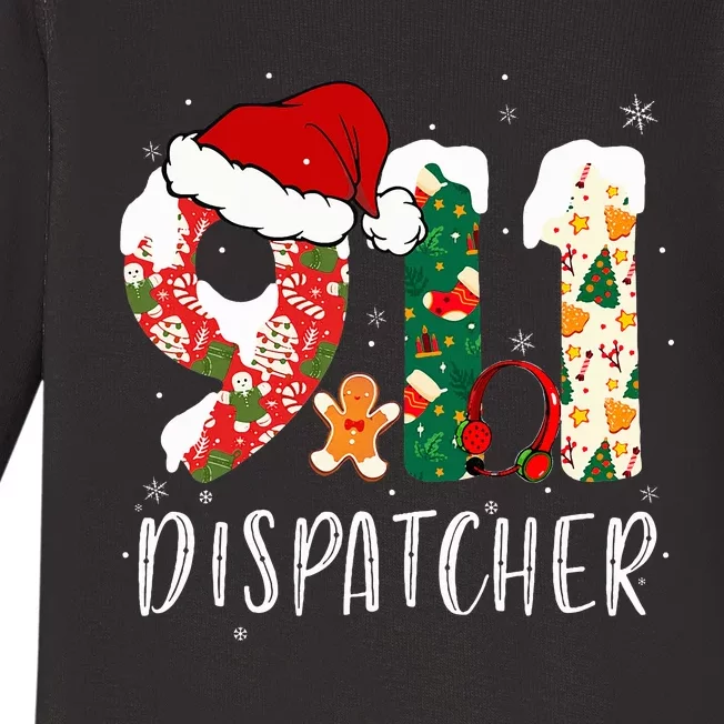 Christmas 911 Dispatcher Santa's Favorite 911 Dispatcher Baby Long Sleeve Bodysuit