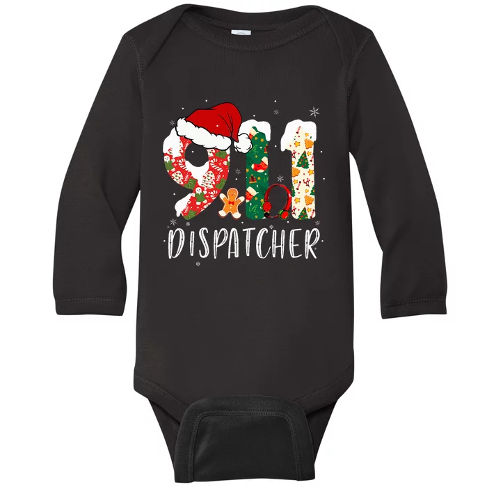 Christmas 911 Dispatcher Santa's Favorite 911 Dispatcher Baby Long Sleeve Bodysuit