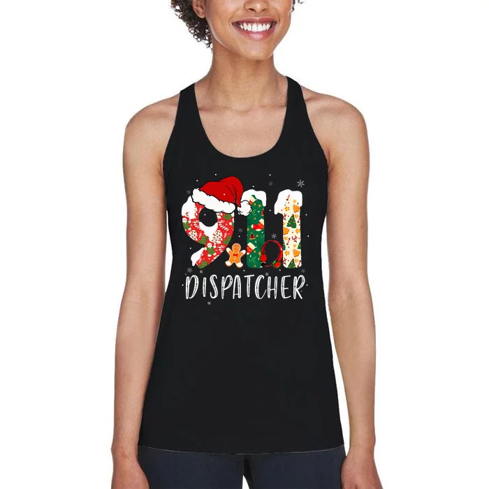 Christmas 911 Dispatcher Santa's Favorite 911 Dispatcher Women's Racerback Tank