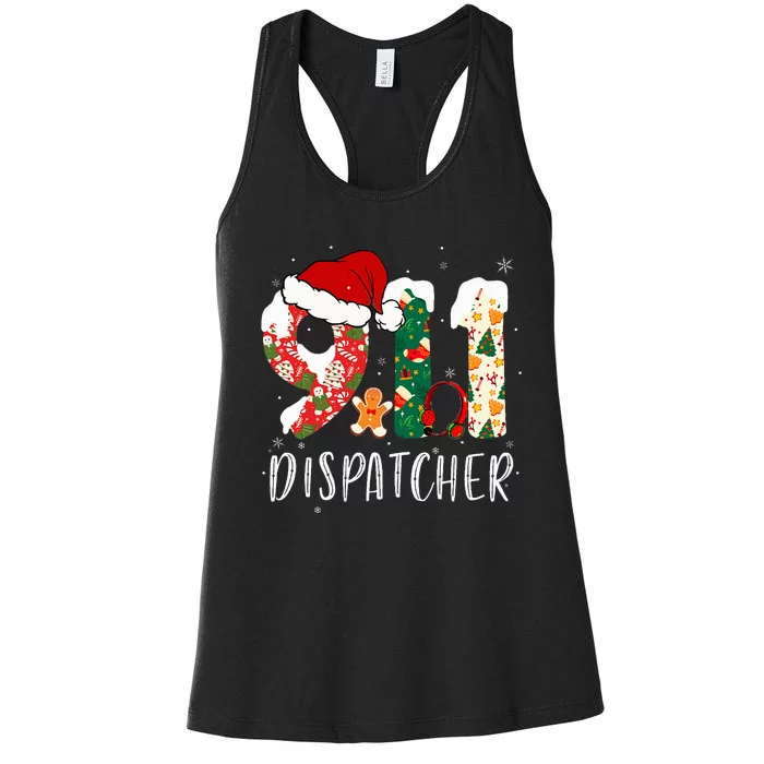 Christmas 911 Dispatcher Santa's Favorite 911 Dispatcher Women's Racerback Tank