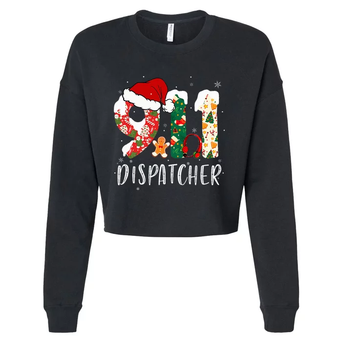 Christmas 911 Dispatcher Santa's Favorite 911 Dispatcher Cropped Pullover Crew