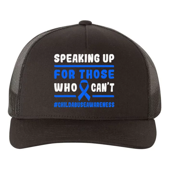 Child Abuse Awareness Month Blue Ribbon Domestic Violence Yupoong Adult 5-Panel Trucker Hat