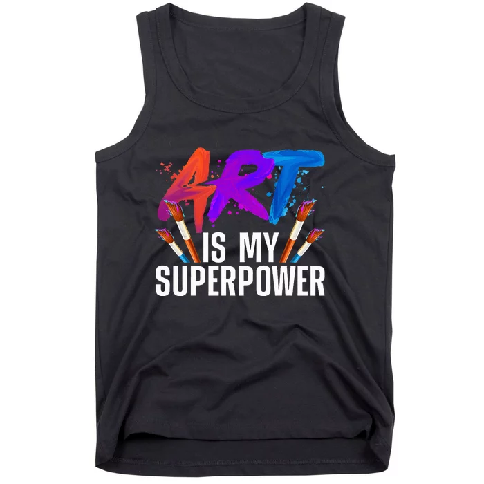 Cool Art Art Teacher Artist Painter Superpower Tank Top