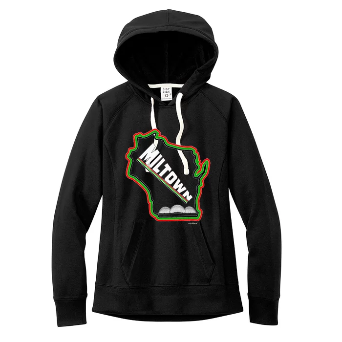 Classic African American Multicolor Wisconsin Miltown Map Women's Fleece Hoodie