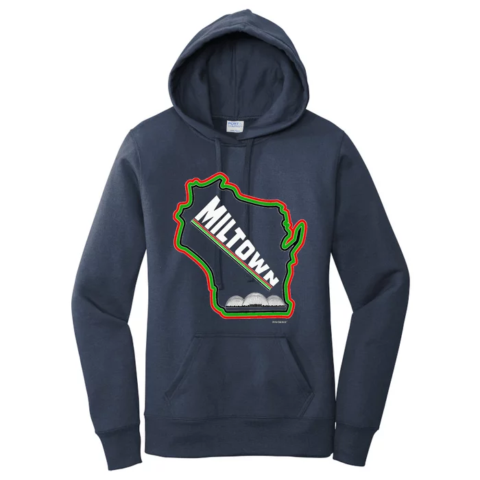 Classic African American Multicolor Wisconsin Miltown Map Women's Pullover Hoodie