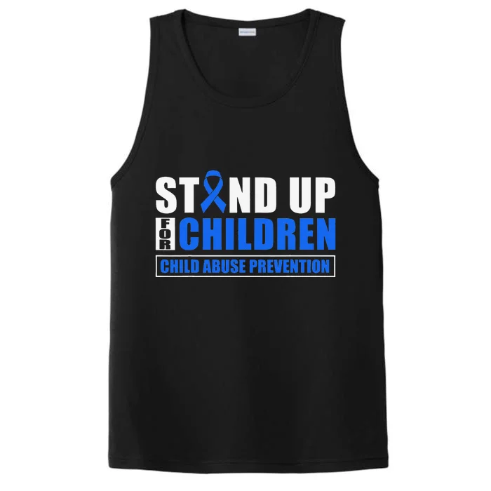 Child Abuse Awareness Month Blue Ribbon Gnome Performance Tank