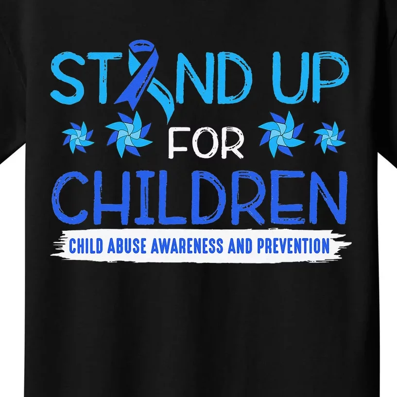 Child Abuse Awareness Pinwheels Blue Ribbon I'm Their Voice Premium Kids T-Shirt