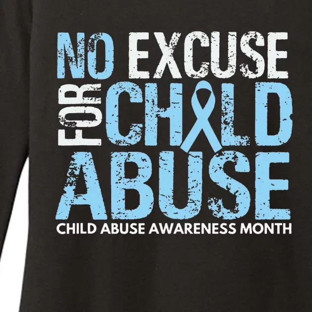 Child Abuse Awareness Month No Excuse For Child Abuse Womens CVC Long Sleeve Shirt