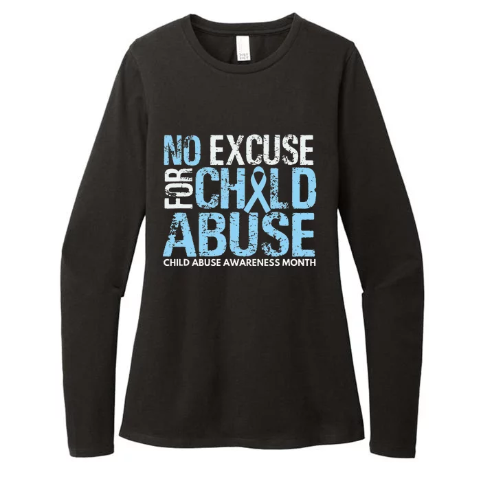 Child Abuse Awareness Month No Excuse For Child Abuse Womens CVC Long Sleeve Shirt