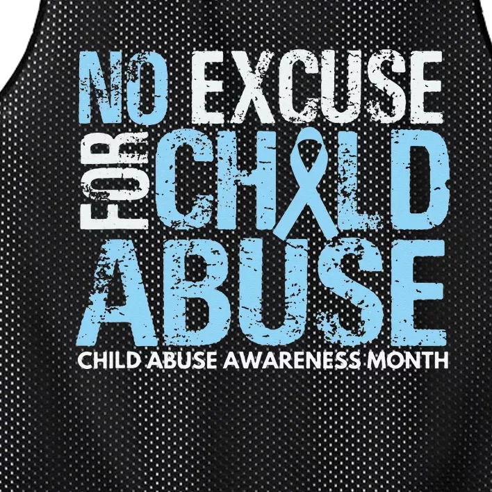 Child Abuse Awareness Month No Excuse For Child Abuse Mesh Reversible Basketball Jersey Tank