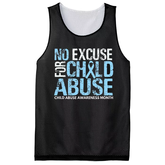 Child Abuse Awareness Month No Excuse For Child Abuse Mesh Reversible Basketball Jersey Tank